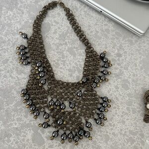 Elegant Gold and Black Statement Necklace